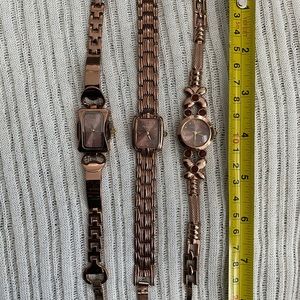 Bronze Rose Gold Colored Watch Set